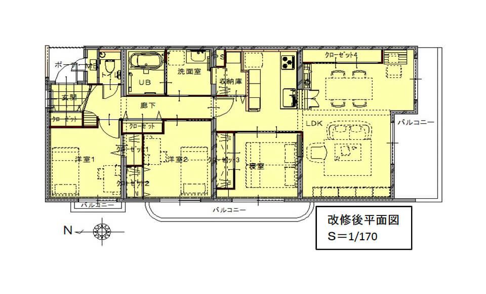 間取り図：アフター