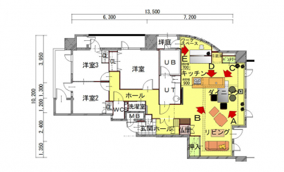 間取り図：アフター