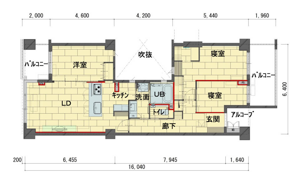 間取り図：アフター