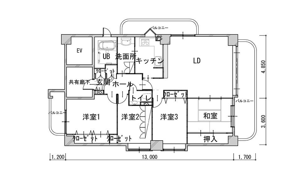 間取り図：ビフォー