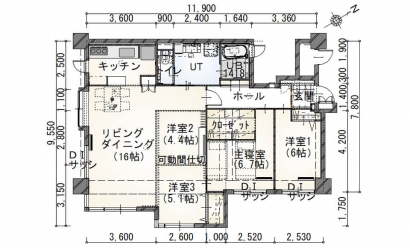 間取り図：アフター