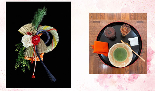 [銀座] 着物を使ったお正月飾りWS×作家ものの器でお抹茶＆和菓子