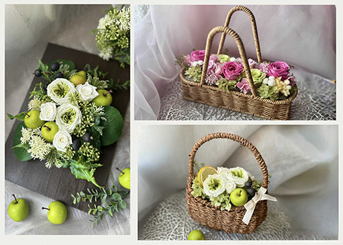 [銀座] 花かごワークショップ   新春を彩る「選べる新作フラワーアレンジメント」