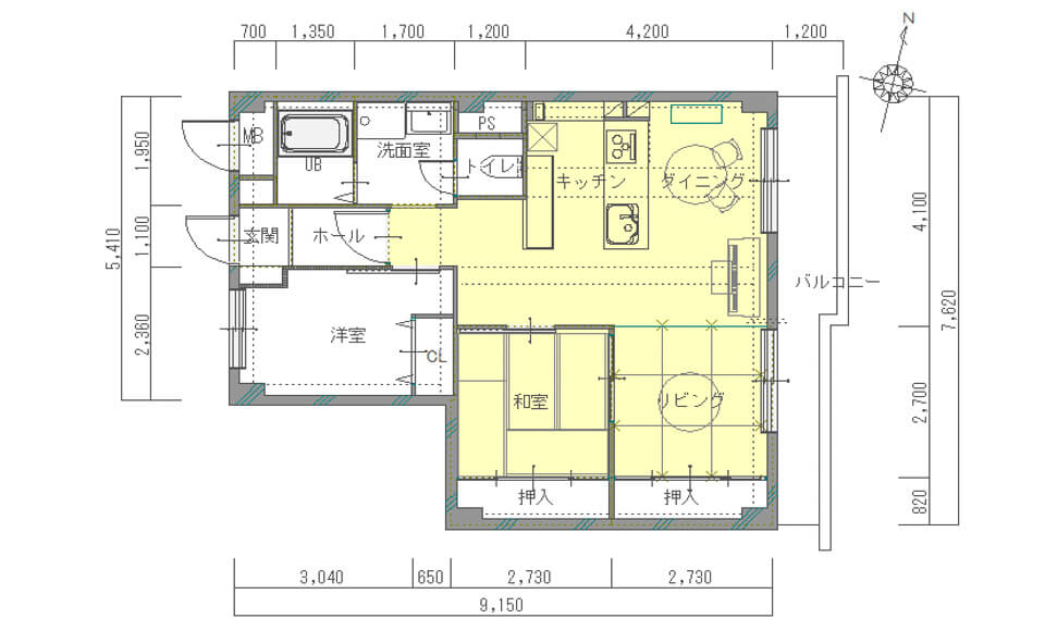 間取り図：アフター