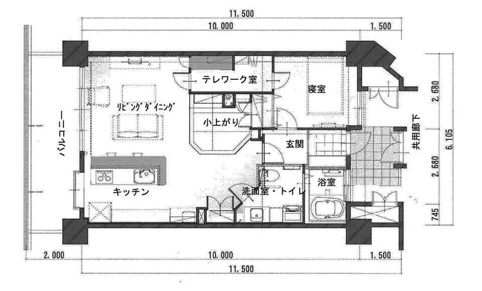 間取り図：アフター