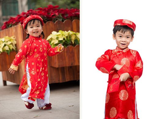アオザイ　子供 魅力的な ベトナム アオザイ 子供 3点 - ベビー服(~95cm)
