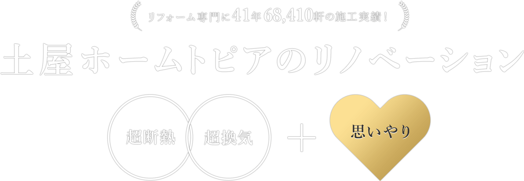 リフォーム専門に41年68410軒の施工実績！ 土屋ホームトピアのリノベーション 超断熱 超換気 + 思いやり